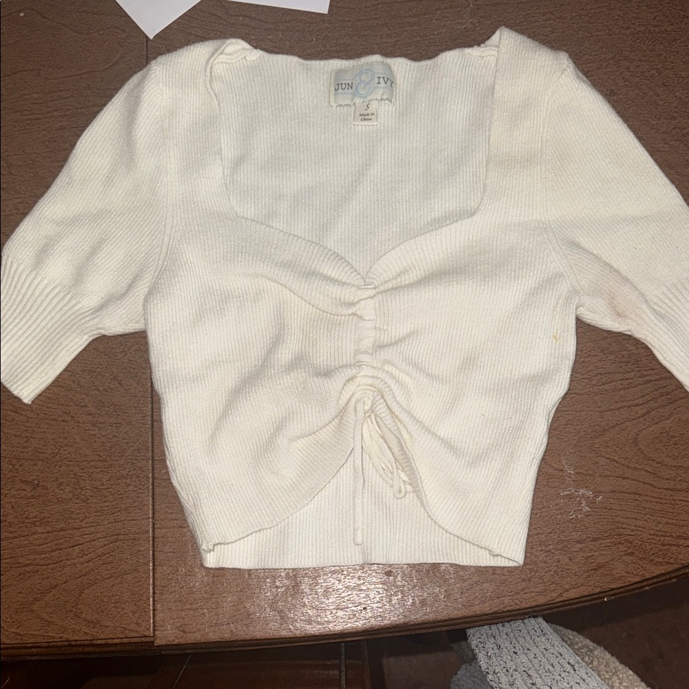 Women's Cream Crop Top
